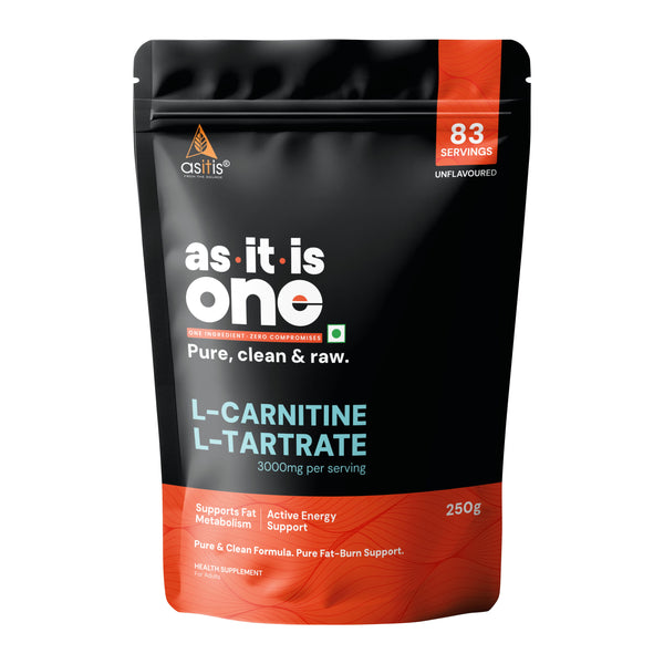AS-IT-IS Nutrition Pure L-Carnitine L-Tartarate Powder, Amino Acid for Energy & Performance