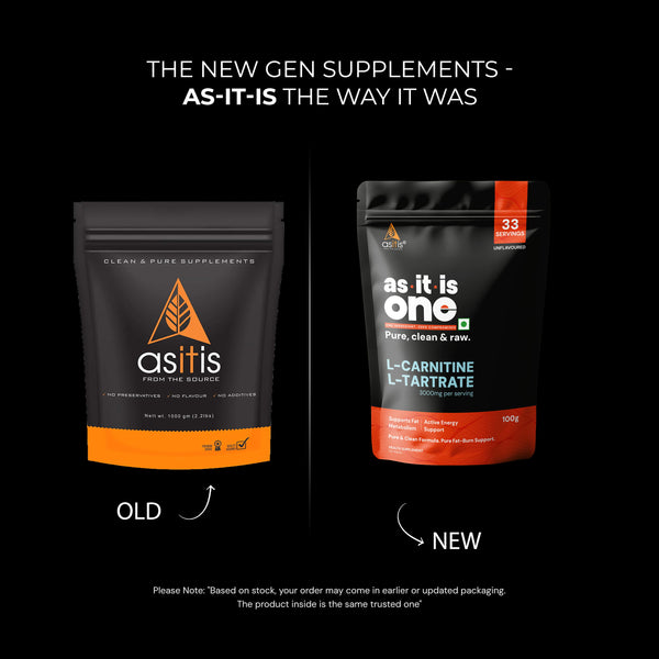AS-IT-IS Nutrition Pure L-Carnitine L-Tartarate Powder, Amino Acid for Energy & Performance