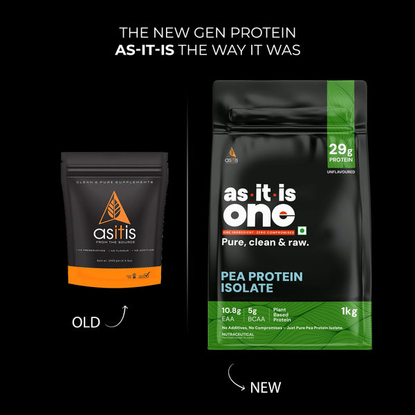 AS-IT-IS ONE Pea Protein Isolate - Plant Based Protein Powder, Supports Muscle Recovery & Growth