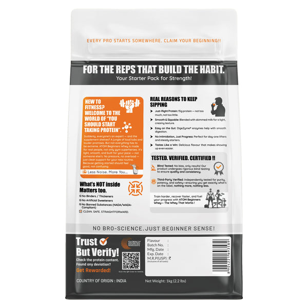 AS-IT-IS ATOM Beginners Whey Protein | Accelerates Muscle-building | Increases Body Strength