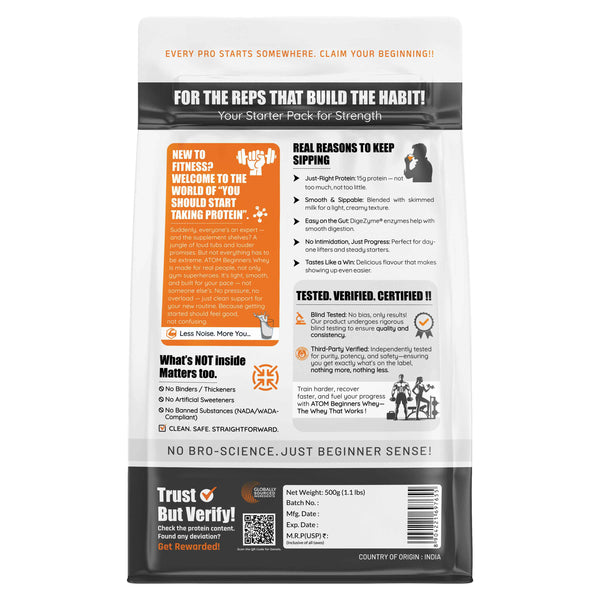 AS-IT-IS ATOM Beginners Whey Protein | Accelerates Muscle-building | Increases Body Strength