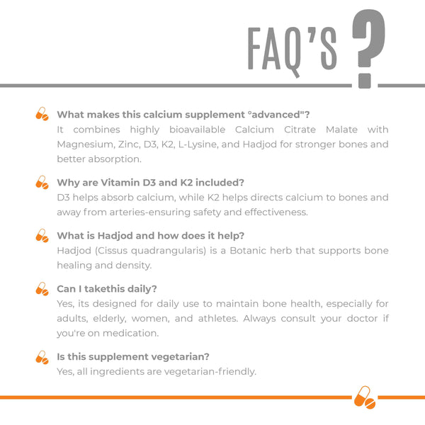 Advance Calcium with Hadjod Ext | 60 Veg Tablets