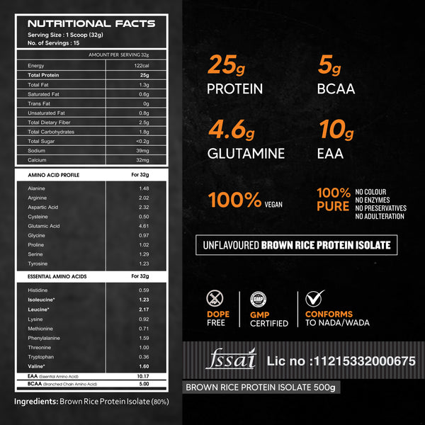 AS-IT-IS Nutrition Brown Rice Protein 80% | Designed as Meal supplement | Lab Tested | Unflavoured