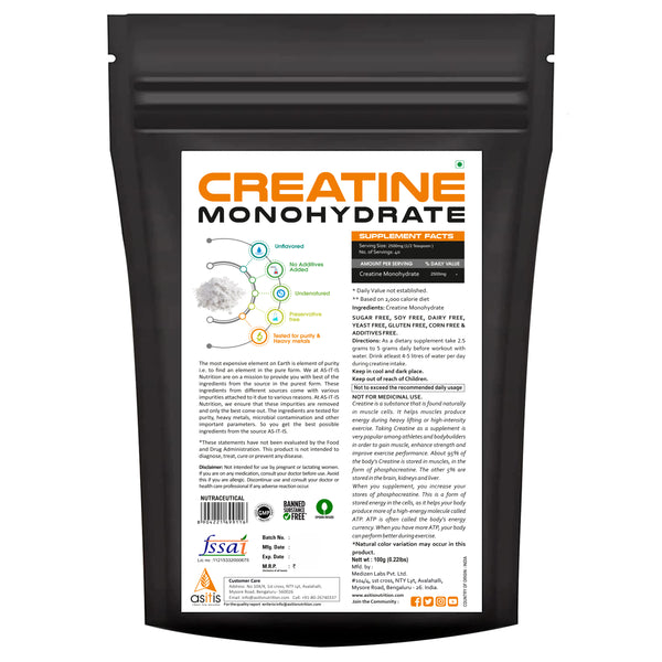 AS-IT-IS Nutrition Pure Creatine Monohydrate