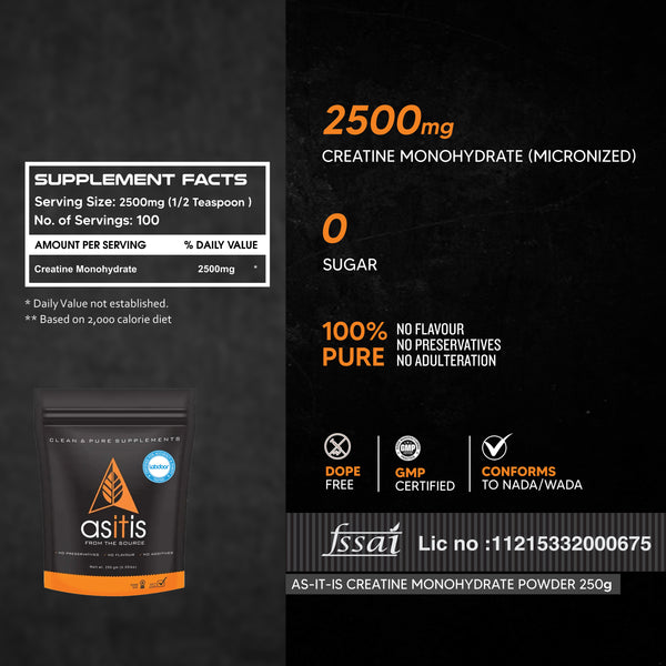 AS-IT-IS Nutrition Pure Creatine Monohydrate