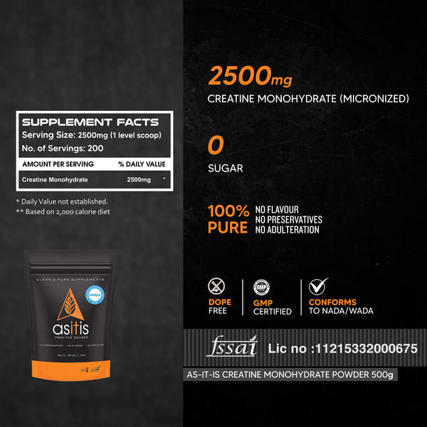 AS-IT-IS Nutrition Pure Creatine Monohydrate