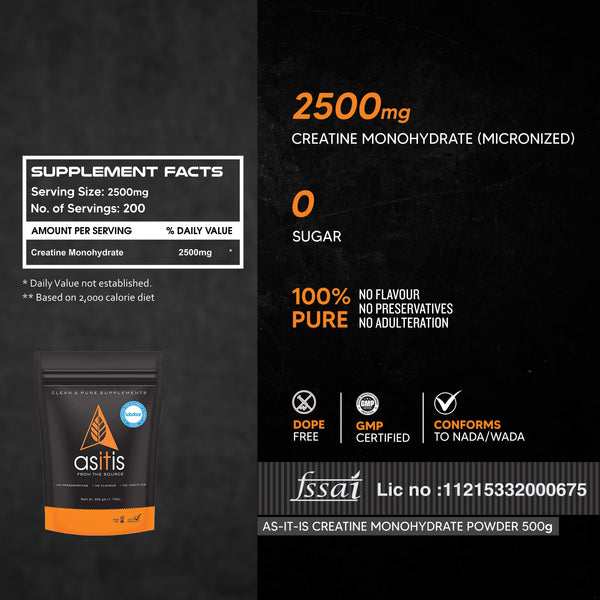 AS-IT-IS Nutrition Pure Creatine Monohydrate