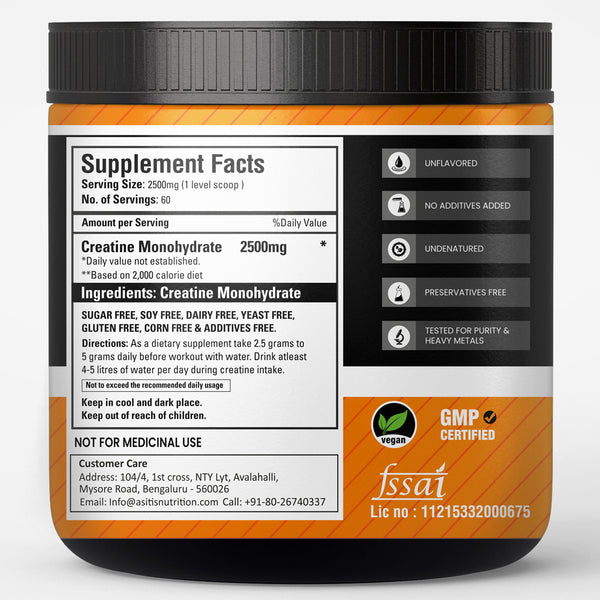AS-IT-IS Nutrition Pure Creatine Monohydrate