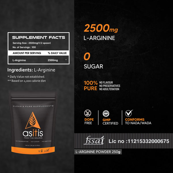 AS-IT-IS Nutrition L-Arginine Powder for Muscle Building & Endurance
