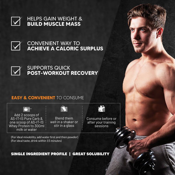 AS-IT-IS Nutrition Mass Gainer - 1.5kg Combo | Carb & Protein Ratio 2:1| Do-It-Yourself Mass Gainer | Unflavoured