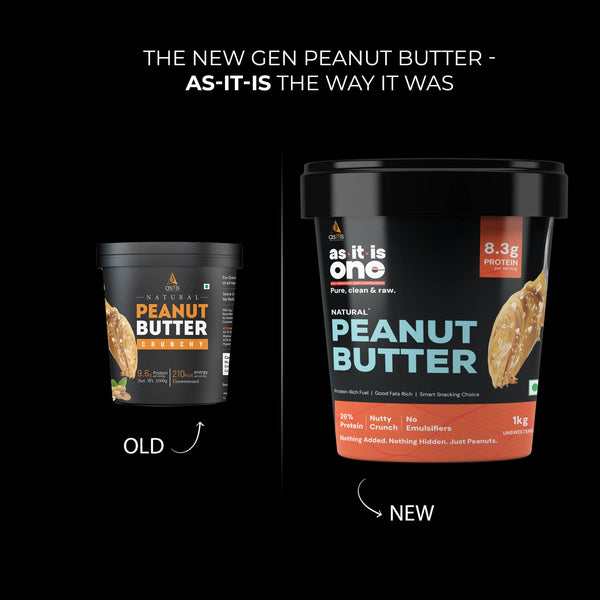 AS-IT-IS Nutrition Peanut Butter (Natural & Unsweetened) 1Kg