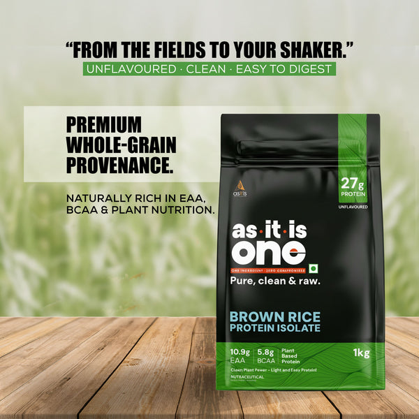 AS-IT-IS Nutrition Brown Rice Protein 80% | Designed as Meal supplement | Lab Tested | Unflavoured