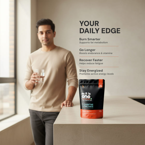 AS-IT-IS Nutrition Pure L-Carnitine L-Tartarate Powder, Amino Acid for Energy & Performance