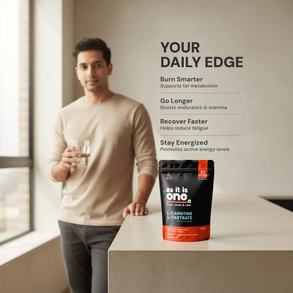 AS-IT-IS Nutrition Pure L-Carnitine L-Tartarate Powder, Amino Acid for Energy & Performance
