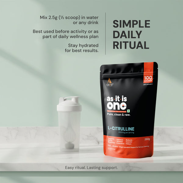 AS-IT-IS Nutrition Pure L-Citrulline Powder, Boosts Nitric oxide & Muscle growth