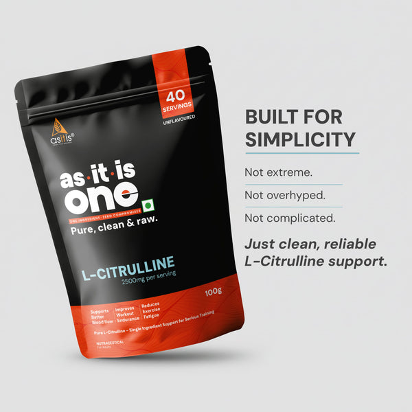 AS-IT-IS Nutrition Pure L-Citrulline Powder, Boosts Nitric oxide & Muscle growth