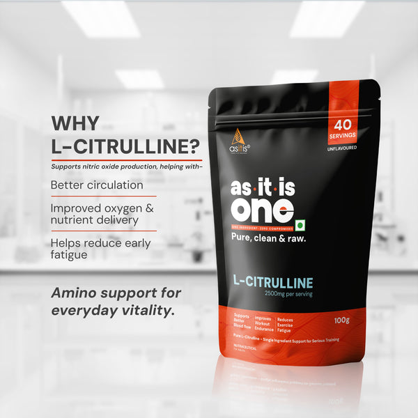 AS-IT-IS Nutrition Pure L-Citrulline Powder, Boosts Nitric oxide & Muscle growth