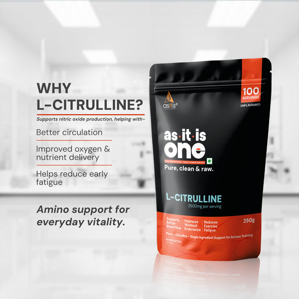 AS-IT-IS Nutrition Pure L-Citrulline Powder, Boosts Nitric oxide & Muscle growth