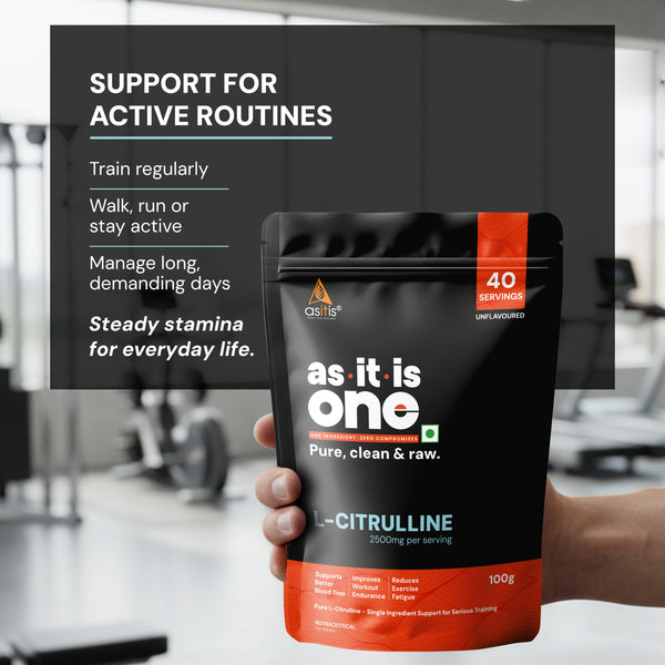 AS-IT-IS Nutrition Pure L-Citrulline Powder, Boosts Nitric oxide & Muscle growth