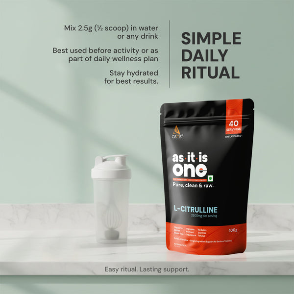 AS-IT-IS Nutrition Pure L-Citrulline Powder, Boosts Nitric oxide & Muscle growth