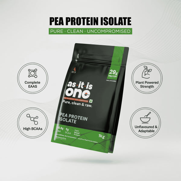 AS-IT-IS ONE Pea Protein Isolate - Plant Based Protein Powder, Supports Muscle Recovery & Growth