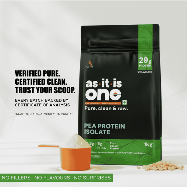 AS-IT-IS ONE Pea Protein Isolate - Plant Based Protein Powder, Supports Muscle Recovery & Growth