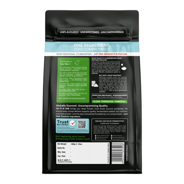 AS-IT-IS One Fermented Yeast Protein - Unflavoured, Unsweetened, 500g
