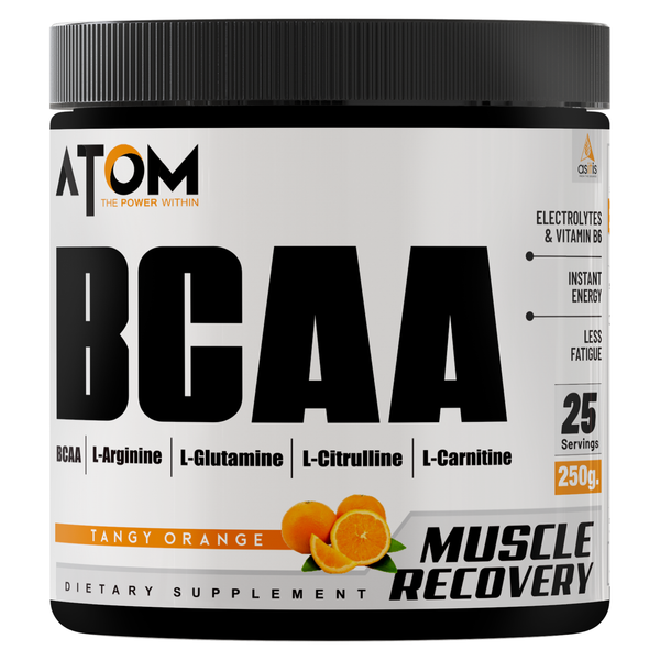 AS-IT-IS ATOM BCAA 250g with L-arginine, L-Carnitine, L-Citrulline for Energy Burst & Athletic Performance