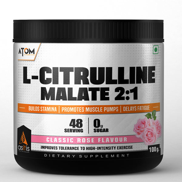 ATOM L Citrulline Malate 2:1 -| 0 Sugar | Improves Tolerance to High-Intensity Exercise | Builds Stamina |