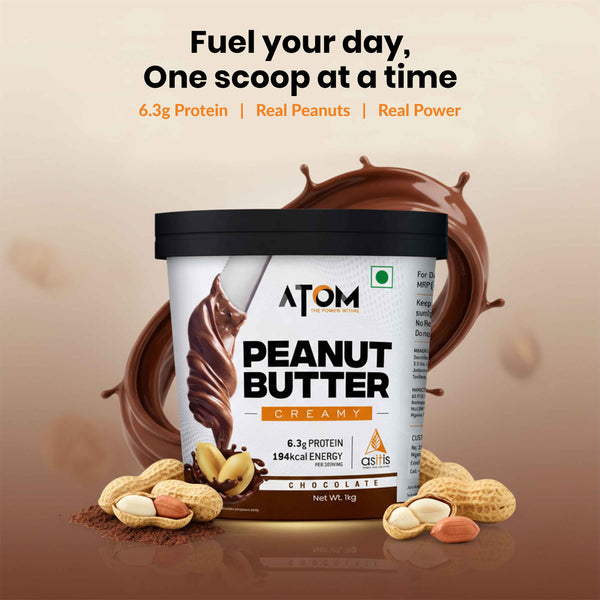 AS-IT-IS ATOM Chocolate Peanut Butter 1Kg | Gluten Free | Cholesterol Free