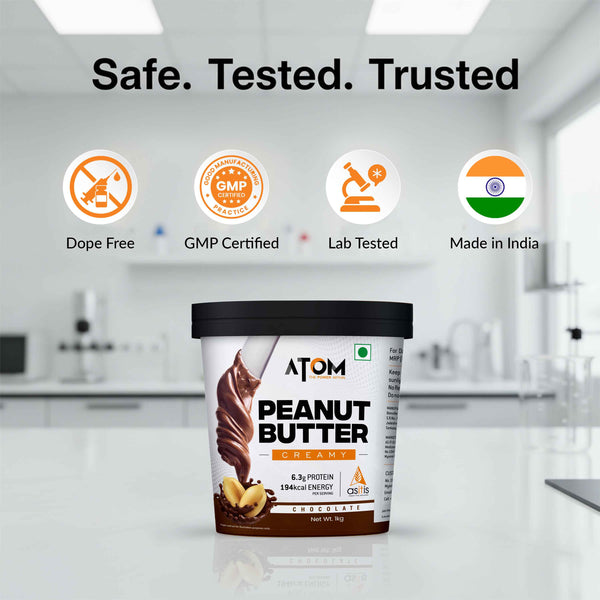 AS-IT-IS ATOM Chocolate Peanut Butter 1Kg | Gluten Free | Cholesterol Free