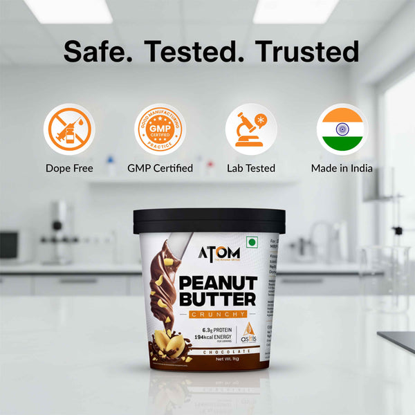 AS-IT-IS ATOM Chocolate Peanut Butter 1Kg | Gluten Free | Cholesterol Free