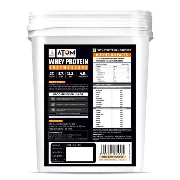 whey 4kg container kesar elaichi