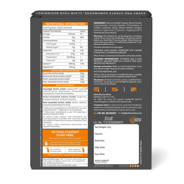 AS-IT-IS ATOM Beginners Whey Protein | Accelerates Muscle-building | Increases Body Strength