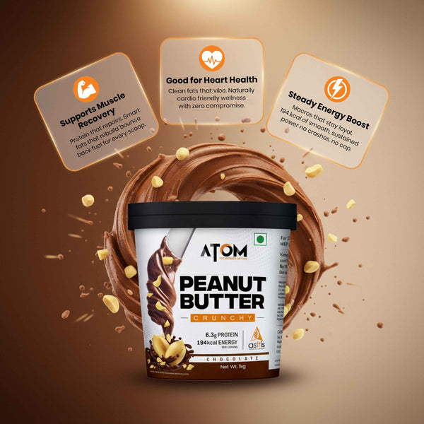 AS-IT-IS ATOM Chocolate Peanut Butter 1Kg | Gluten Free | Cholesterol Free