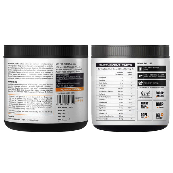 ATOM Blast Advanced Pre-workout