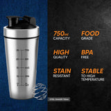 AS-IT-IS Atom Steel Protein Shaker for Workout - 750ml | Portable | Easy to Hold | Rust-Proof