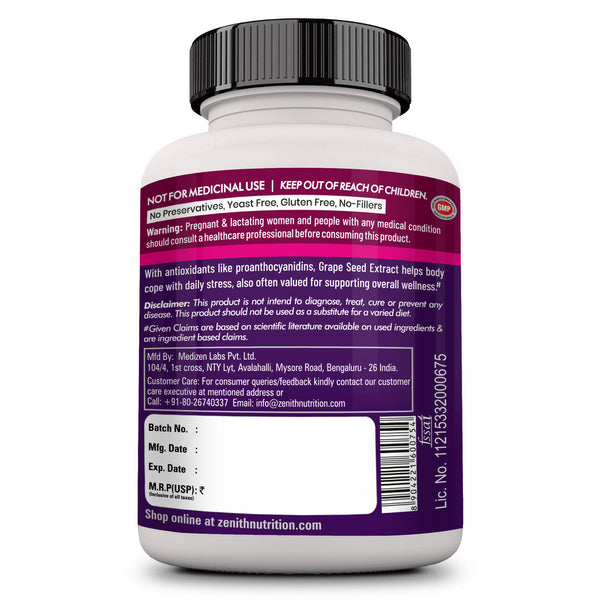 Resveratrol Grapeseed Ext  Red Wine Ext - 60 Veg caps