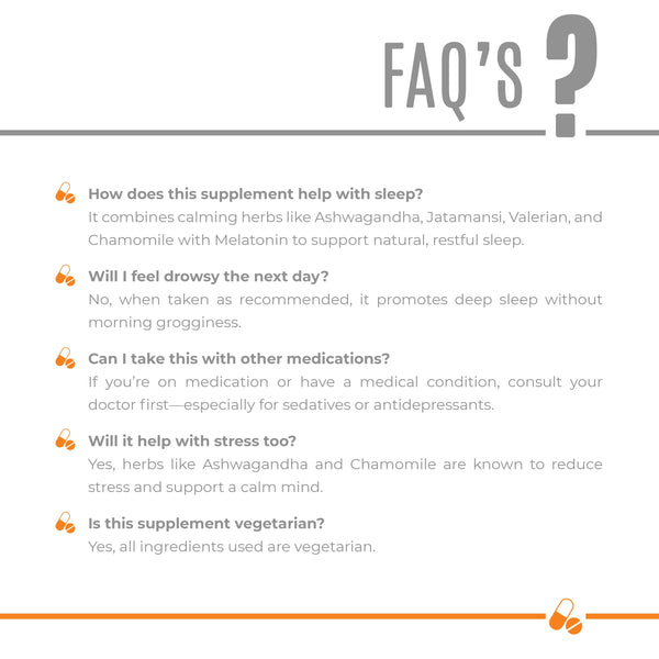 ATOM Sleep I Non-Addictive Sleep-Aid | 60 Veg Tablet