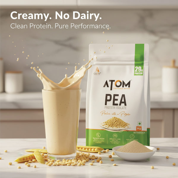 ATOM Pea Protein| 29g Protein| Peak Muscle Gains & Fast Recovery| Easy Digest| Vegan Smooth & Delicious