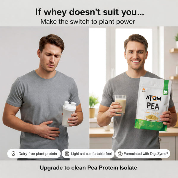 ATOM Pea Protein| 29g Protein| Peak Muscle Gains & Fast Recovery| Easy Digest| Vegan Smooth & Delicious