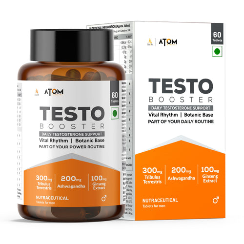 ATOM Testobooster I Testosterone for Men I 60 Veg Tablets
