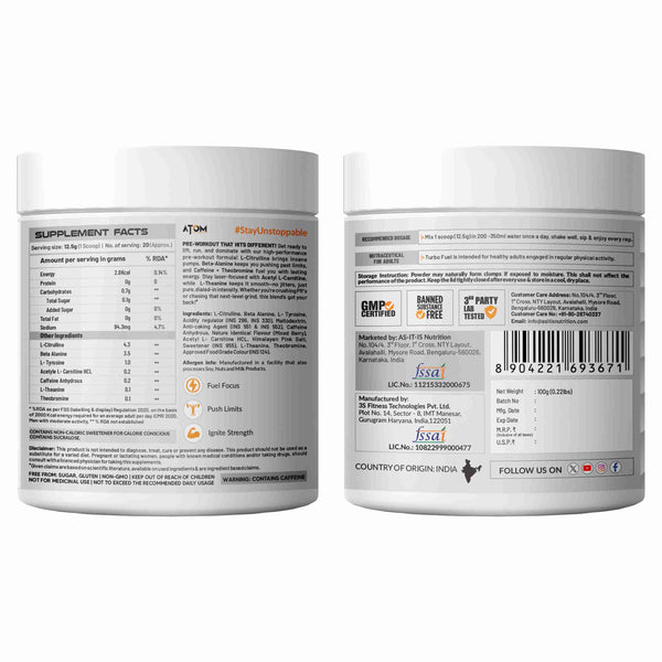 ATOM Turbo Fuel Pre-Workout