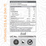 ATOM Vitamin D3 & K2 (MK-7) I 60 Veg Capsules