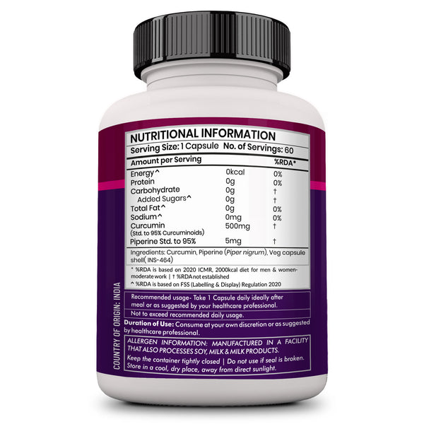 Zenith Nutrition Curcumin Plus with Piperine 500mg - 60 Capsules