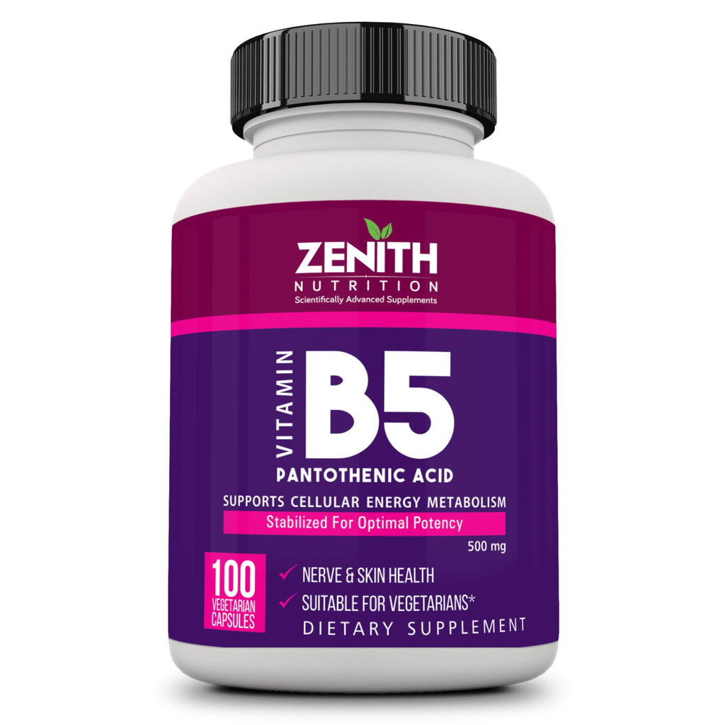 Pantothenic Acid / Vitamin B5, 500mg - 100 Veg caps