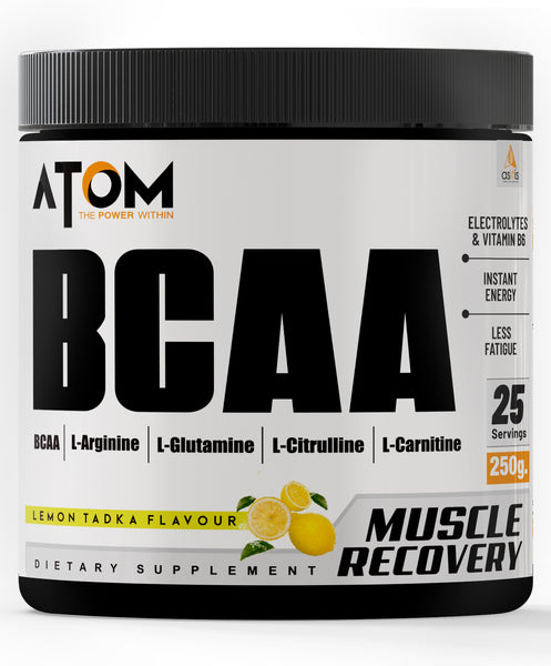 AS-IT-IS ATOM BCAA 250g with L-arginine, L-Carnitine, L-Citrulline for Energy Burst & Athletic Performance