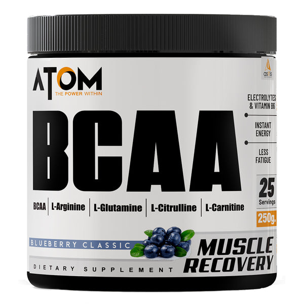 AS-IT-IS ATOM BCAA 250g with L-arginine, L-Carnitine, L-Citrulline for Energy Burst & Athletic Performance