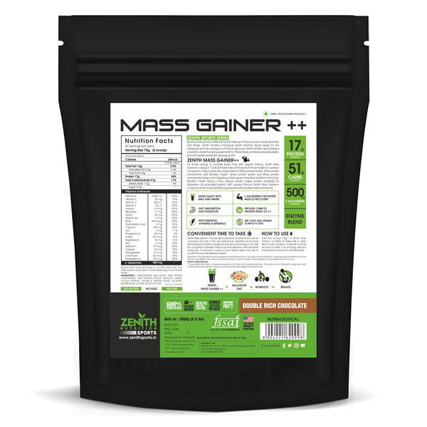 Zenith Sports Mass Gainer (DRC) 3 Kg Pack