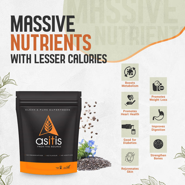 AS-IT-IS Organic Chia Seeds - 350g | Vegan Source of Protein | Antioxidant-Rich | High In Fibre